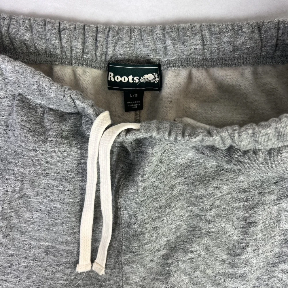 Roots Canada 80's Sweatpants Mens Heather Gray Fleece Joggers NWT Size L